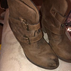 Brown short booties